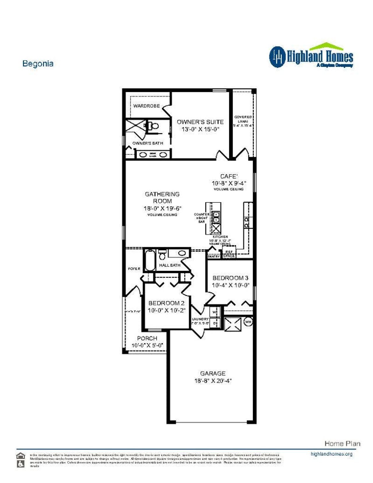 Begonia - Home Layout