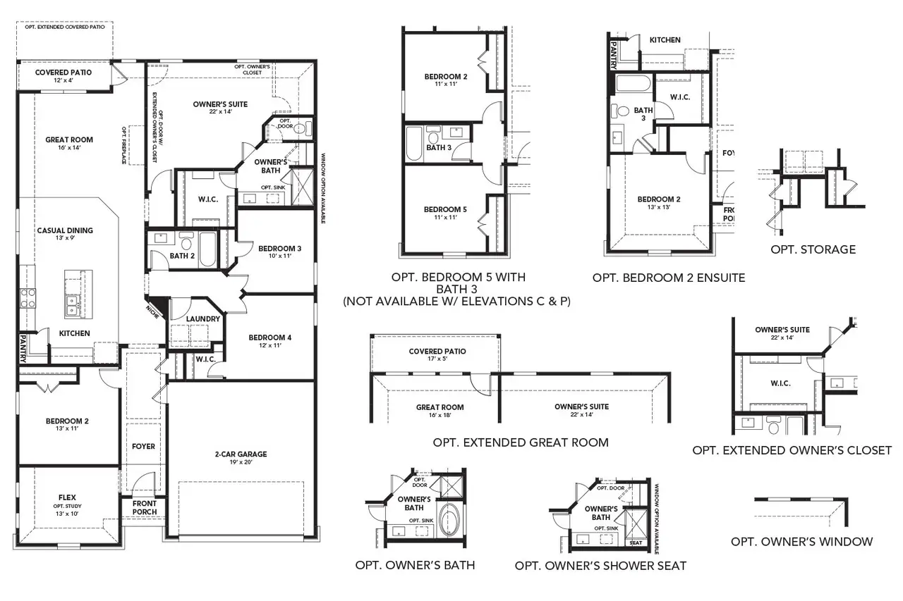 2D floor plan layout for the Kimbell by DRB Homes in Still Water Lake Estates, Godley, TX (Image 2). 2D floor plan layout for the Kimbell by DRB Homes in Still Water Lake Estates, Godley, TX (Image 2).