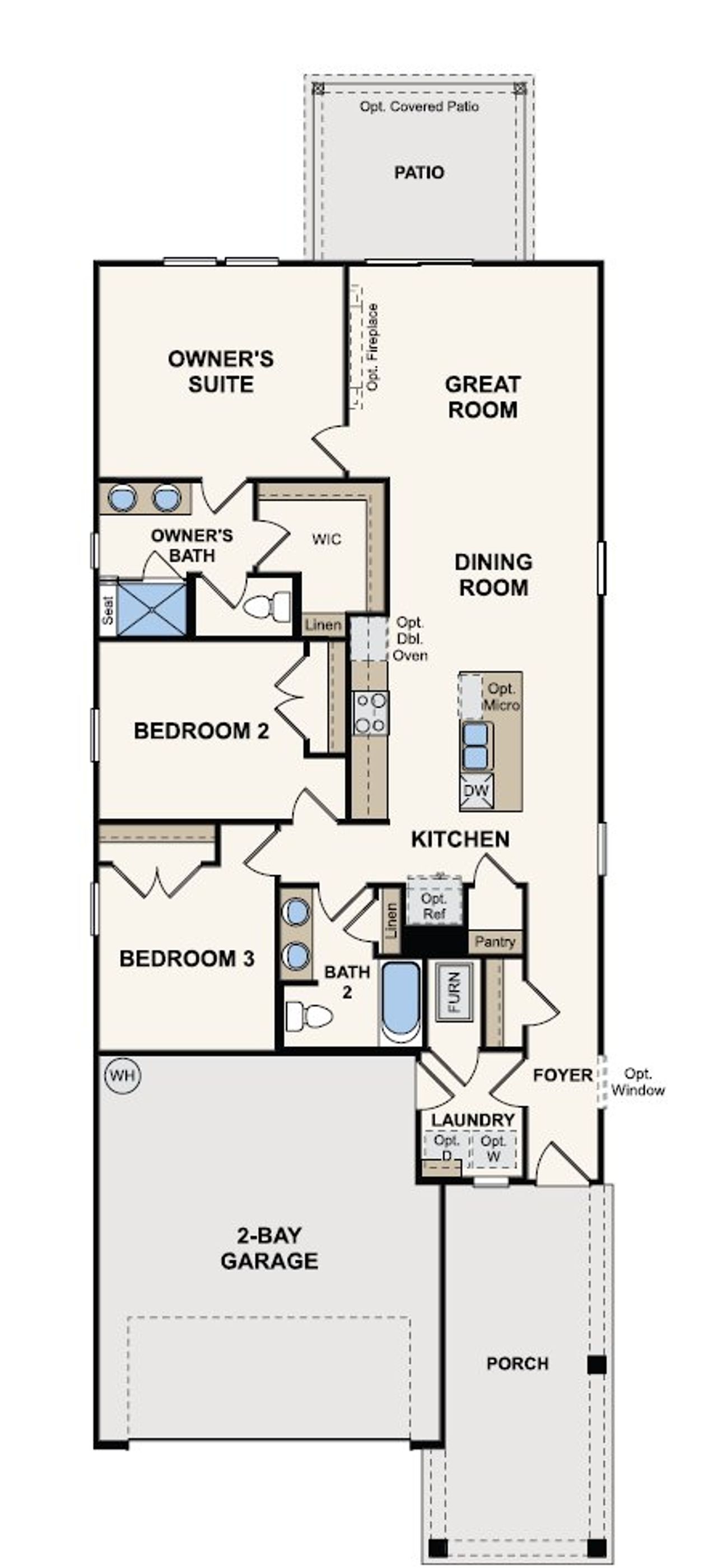 2D floor plan layout of this home in Seminole Palms, Palm Coast, FL (Image 2).