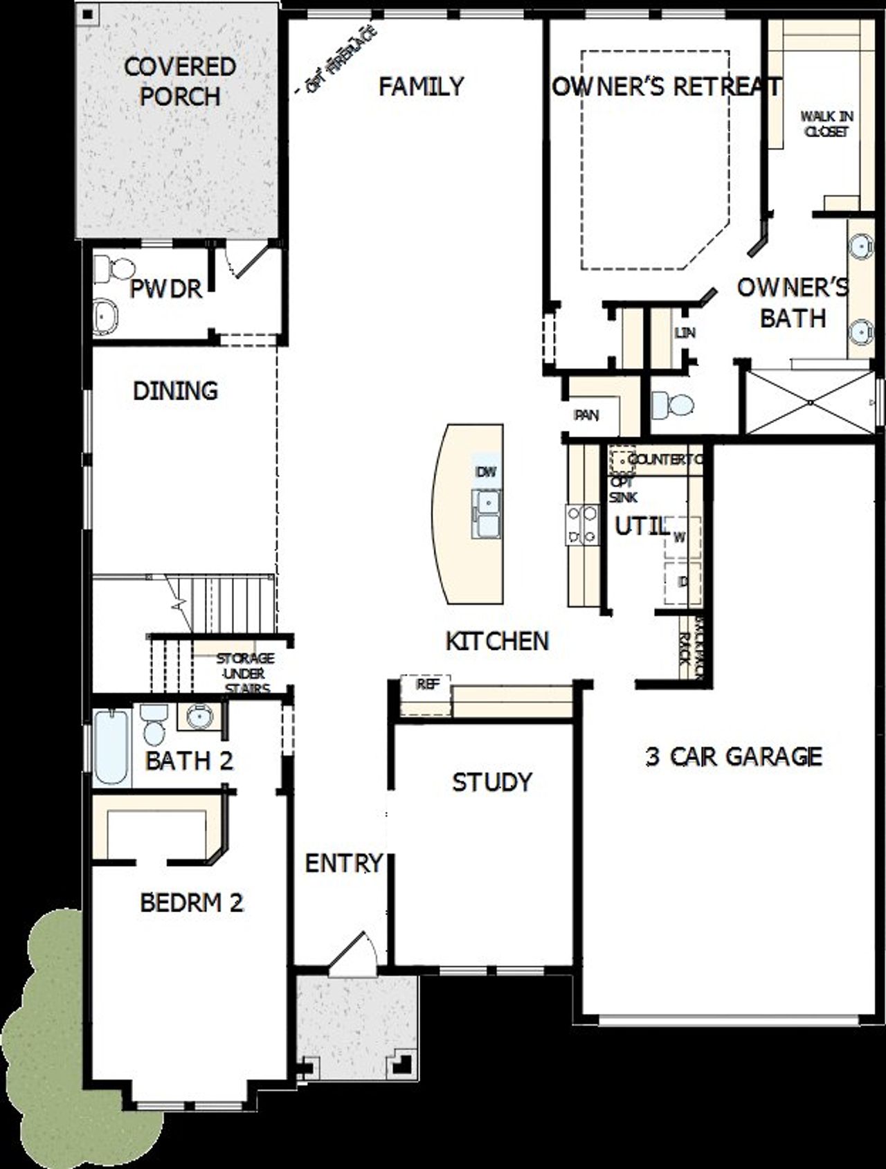 2D floor plan layout of this home in La Cima, San Marcos, TX (Image 2).