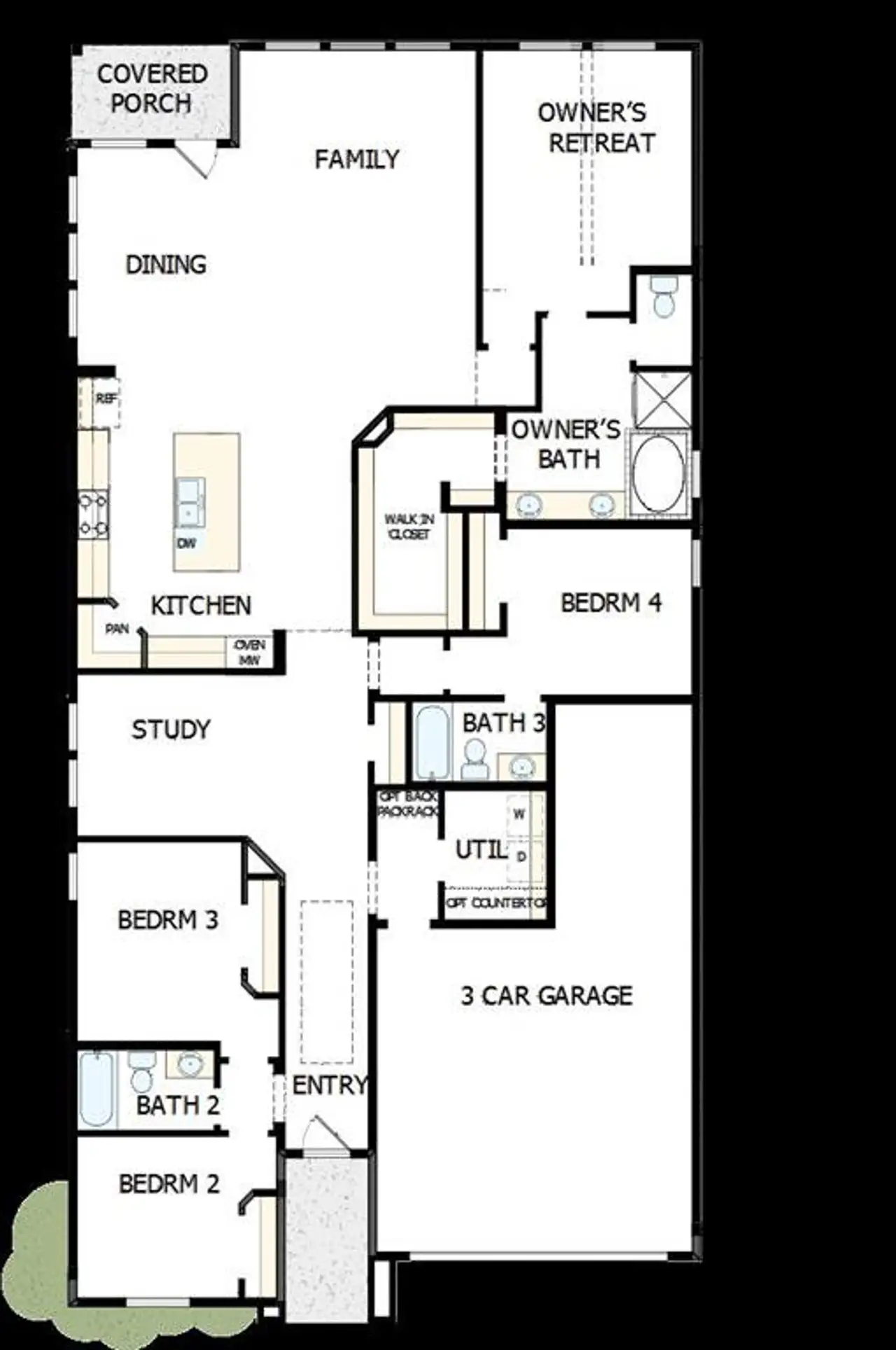 2D floor plan layout of this home in Walsh Classic, Fort Worth, TX (Image 2).