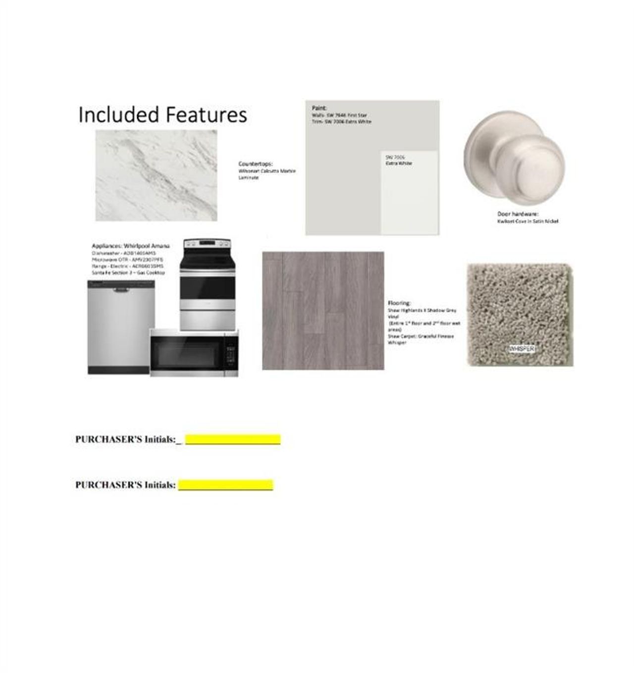 Sample of building materials used in homes in Villages of Mayfield, Cleburne (Image 2).