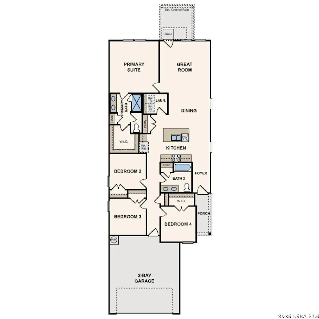 2D floor plan layout of this home in Millican Grove, San Antonio, TX (Image 2).