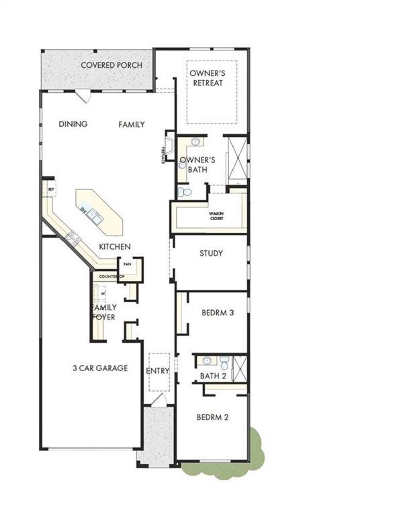 2D floor plan layout of this home in Maple Grove at Towne Lake, Woodstock, GA (Image 2).