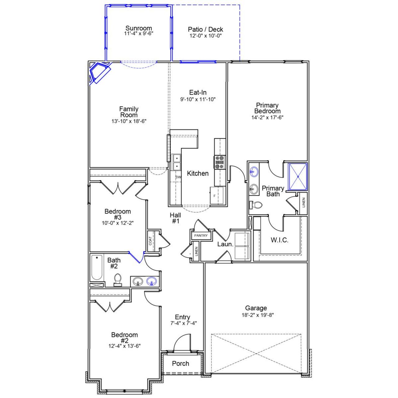 2D floor plan layout of this home in Fieldstone, Lexington, NC (Image 2). 2D floor plan layout of this home in Fieldstone, Lexington, NC (Image 2).