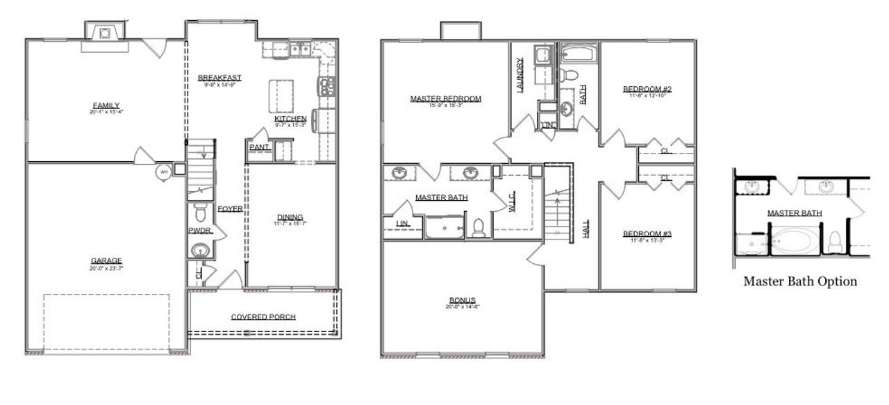 2D floor plan layout for the The Franklin by Smithbilt Homes in Honey Oaks, Corryton, TN (Image 2).