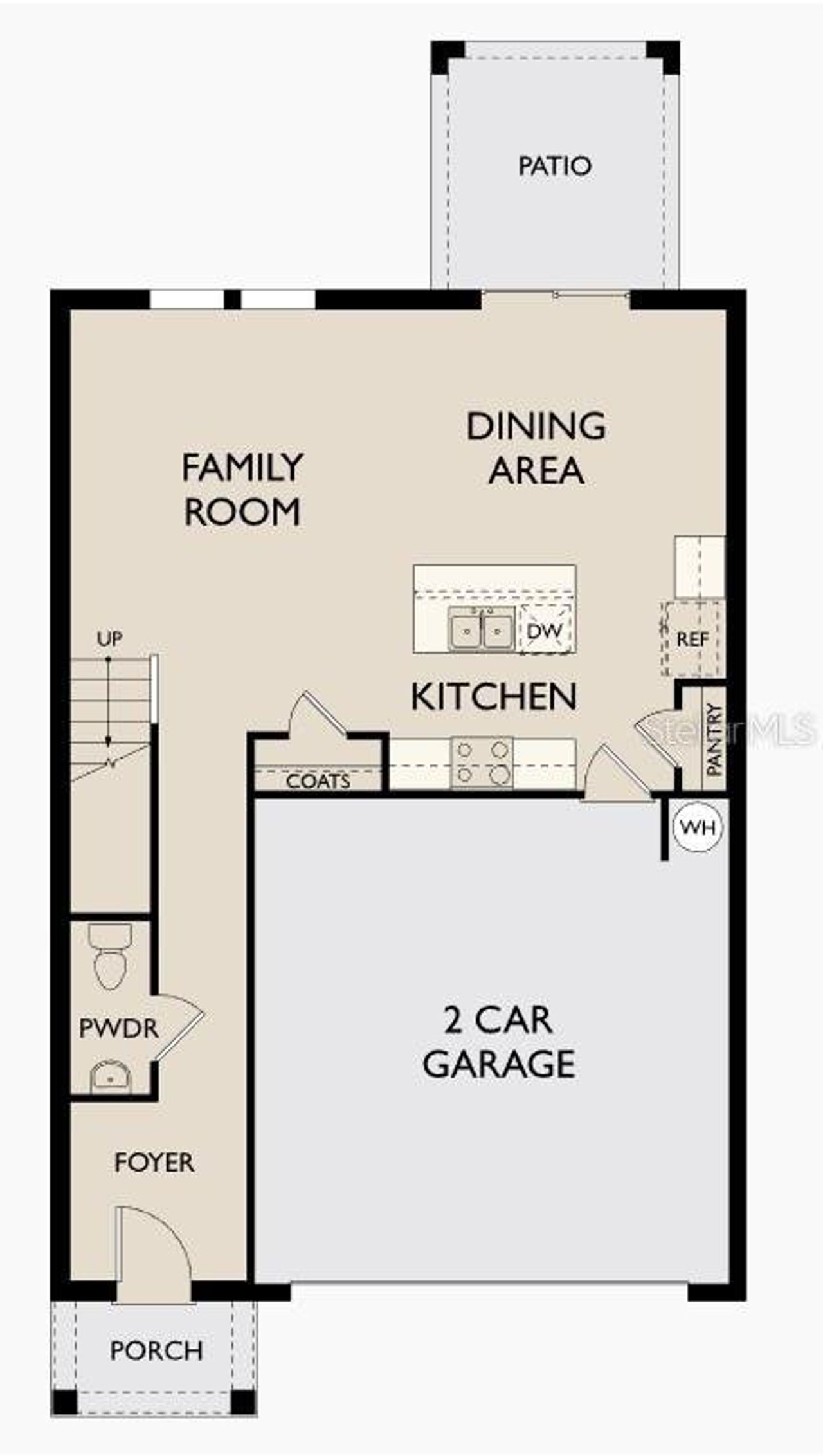 2D floor plan layout of this home in Landings at Mount Olive, Polk City, FL (Image 2).