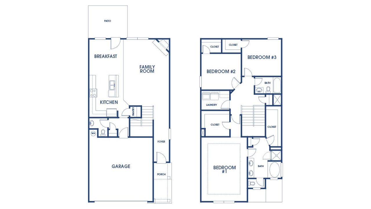 2D floor plan layout of this home in Shoal Creek, Hampton, GA (Image 2).