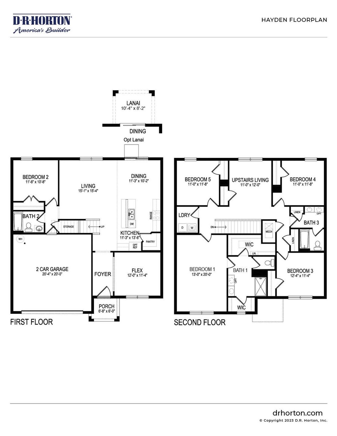 2D floor plan layout of this home in Cypress Bay West, Palm Bay, FL (Image 2).