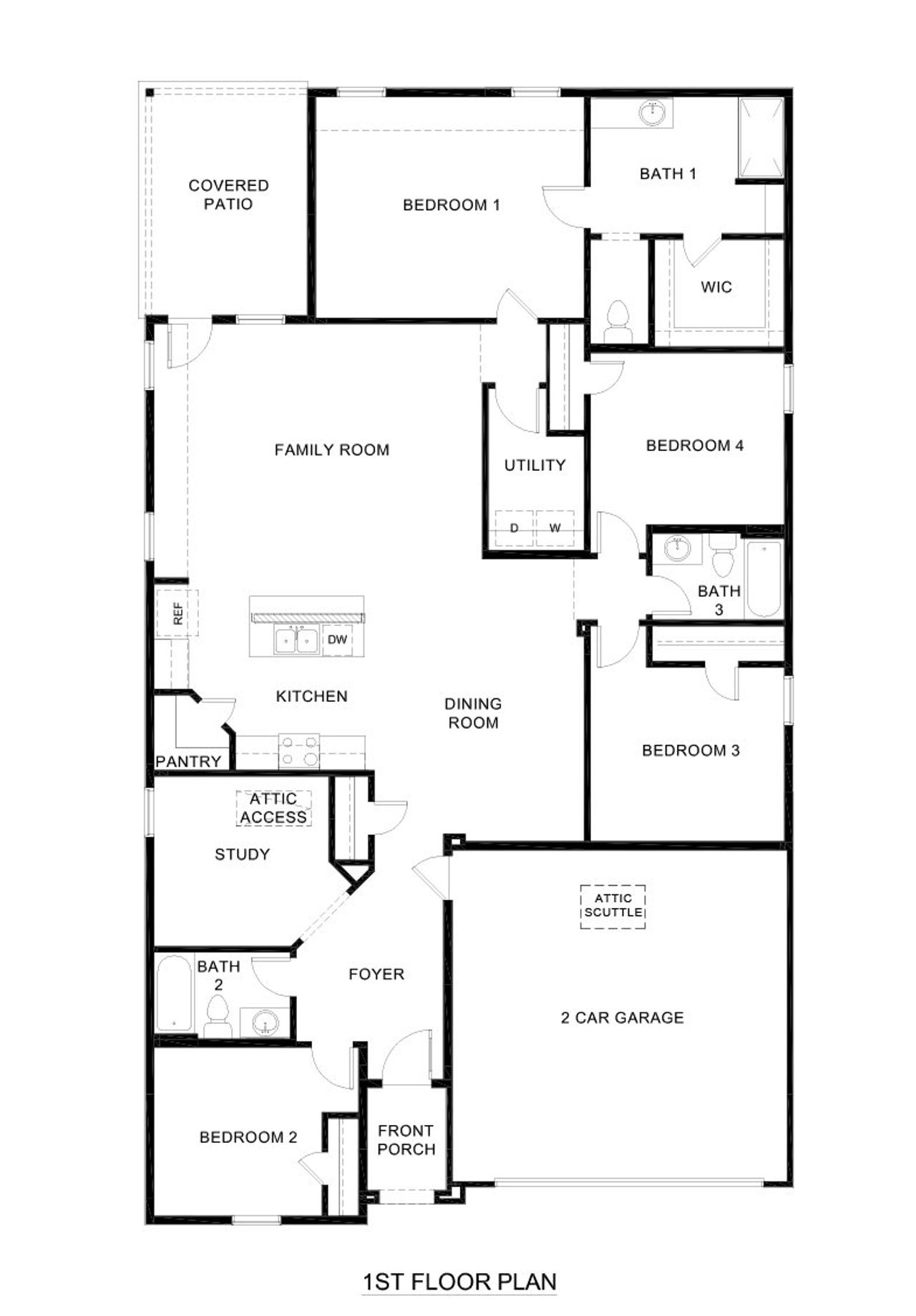 2D floor plan layout of this home in The Reserve at Timber Creek, Lindale, TX (Image 2).