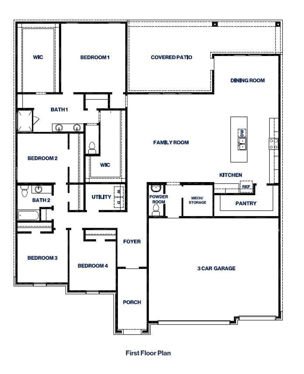 2D floor plan layout of this home in Riverside Estates, Baytown, TX (Image 2).