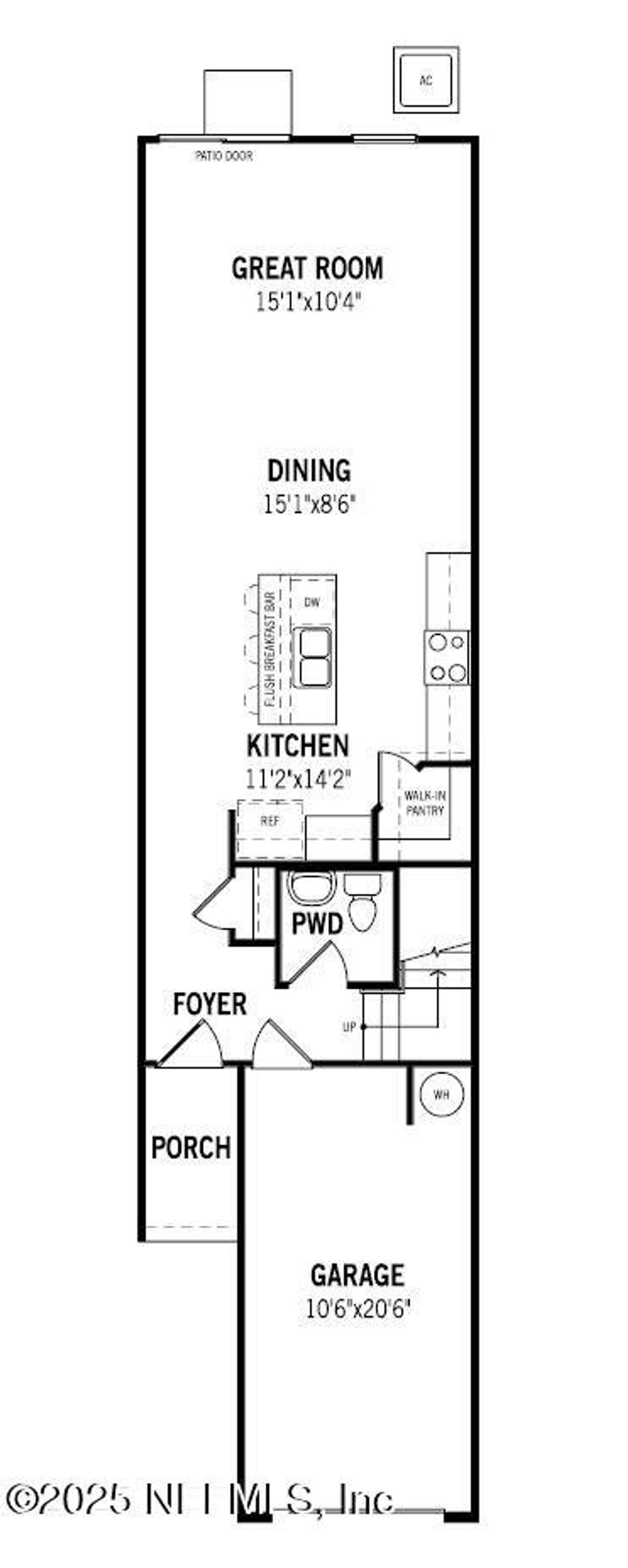 2D floor plan layout of this home in Egret Creek, Jacksonville, FL (Image 2).