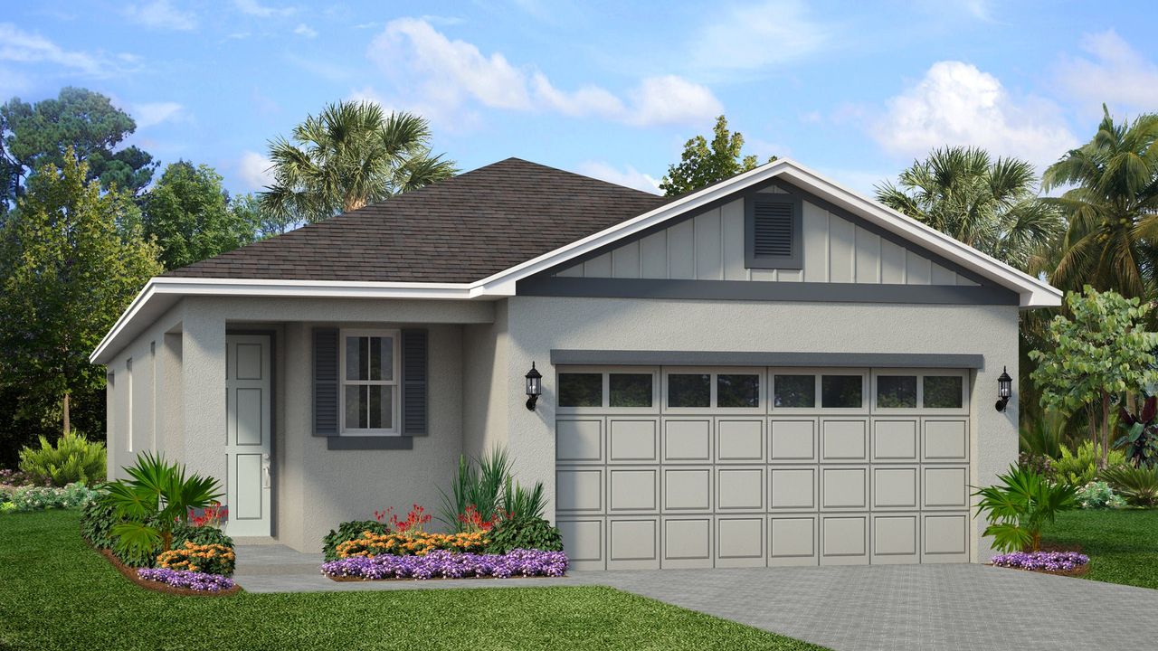 Representative exterior photo of a completed home built from the Prosper by Park Square Residential in Mirror Lake Village, Fruitland Park, FL (Image 2).