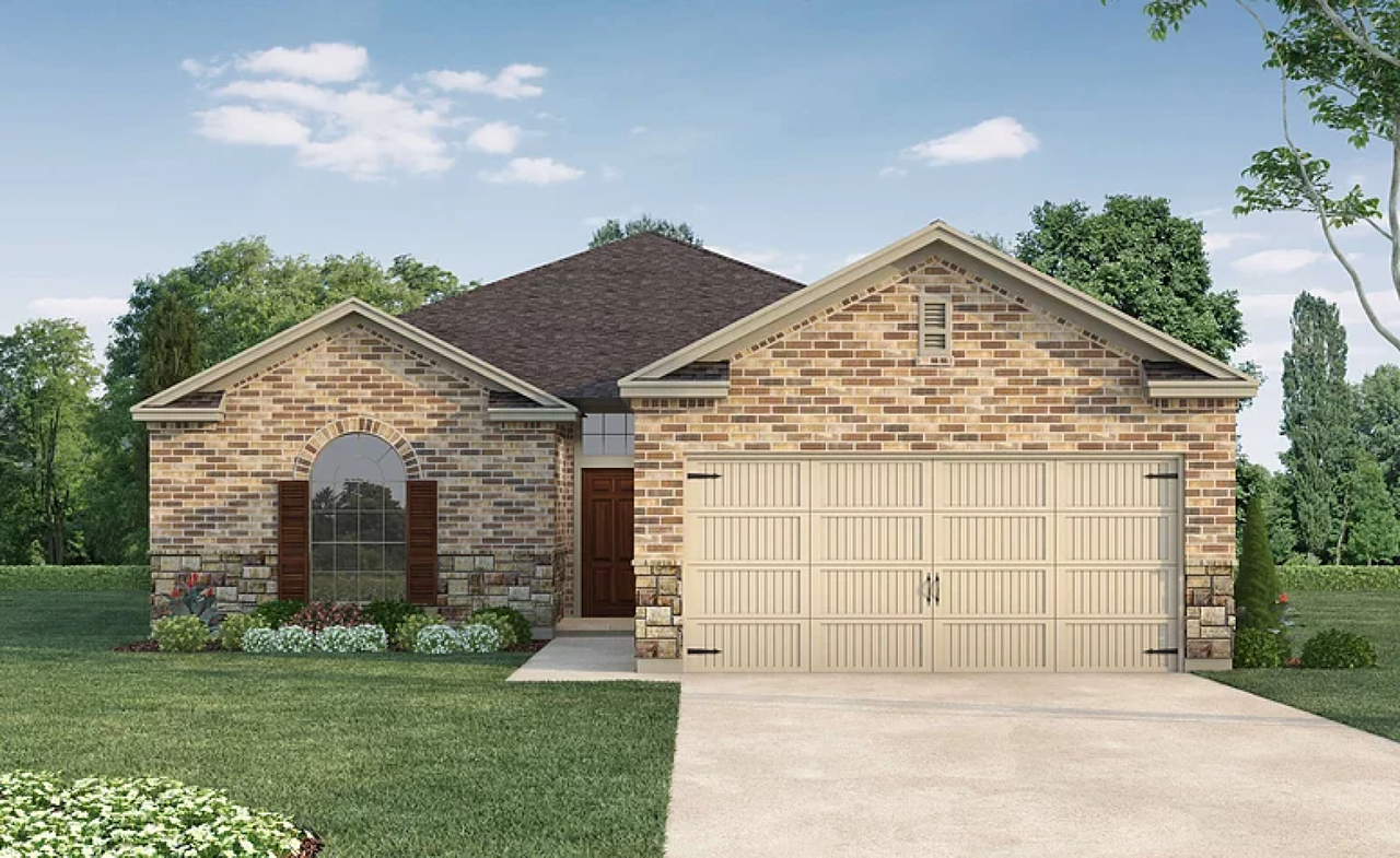 Representative exterior photo of a completed home built from the Caldwell by Kendall Homes in Clear View Estates, Willis, TX (Image 2). Representative exterior photo of a completed home built from the Caldwell by Kendall Homes in Clear View Estates, Willis, TX (Image 2).