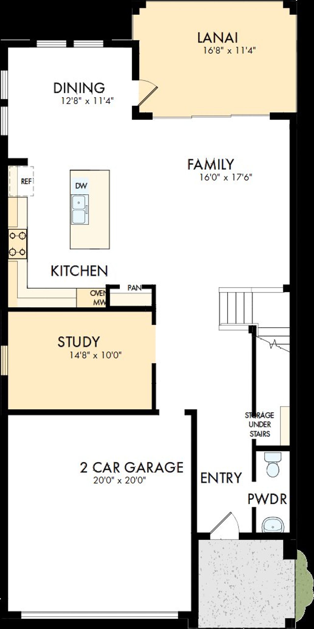 2D floor plan layout of this home in Chapel Crossings - Garden Series, Wesley Chapel, FL (Image 2).