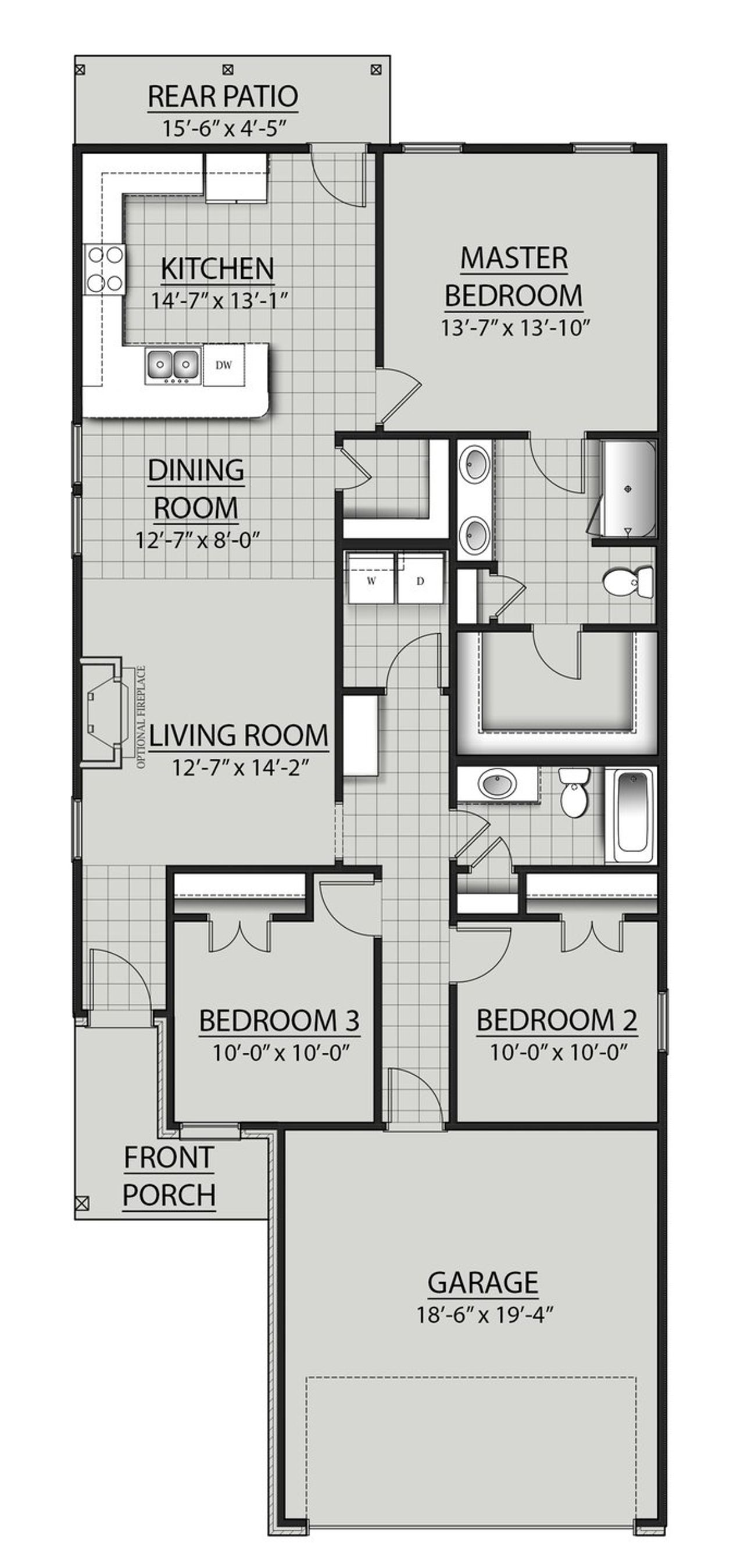 2D floor plan layout for the Idlewood II C by DSLD Homes in Highland Reserve, Springfield, TN (Image 2). 2D floor plan layout for the Idlewood II C by DSLD Homes in Highland Reserve, Springfield, TN (Image 2).