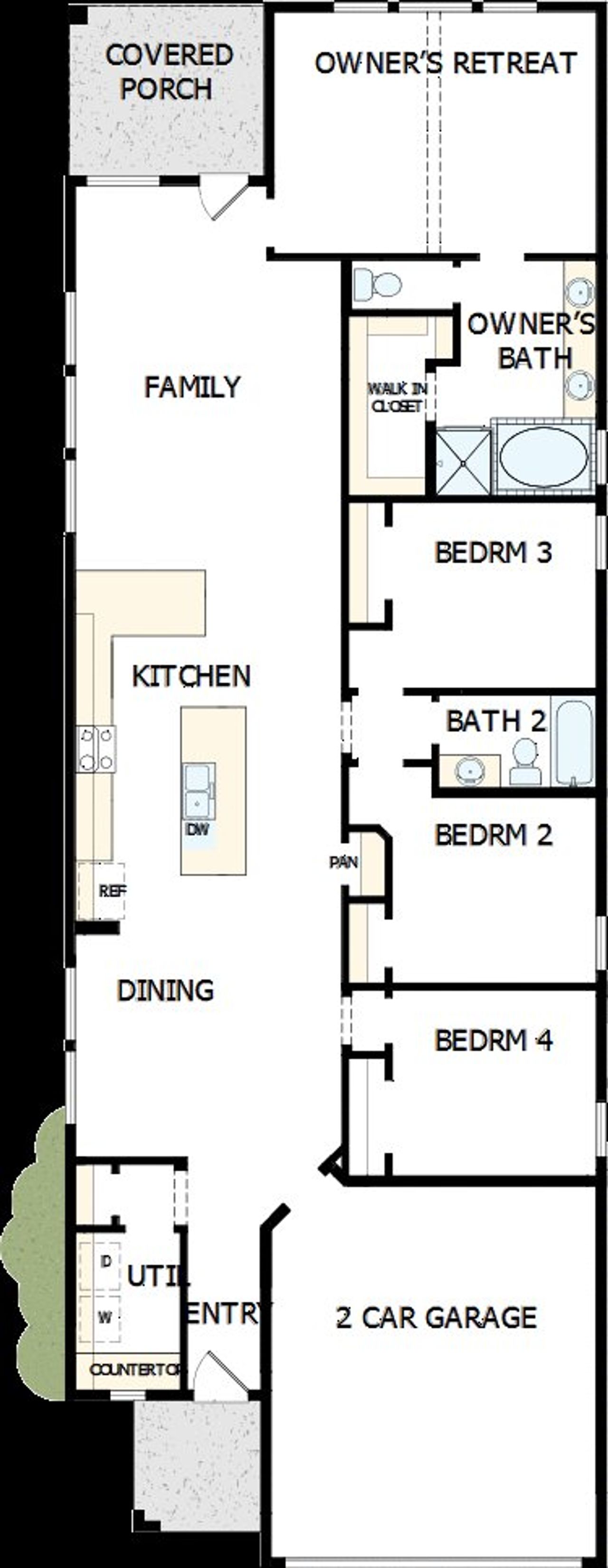 2D floor plan layout of this home in South Brook, Leander, TX (Image 2).