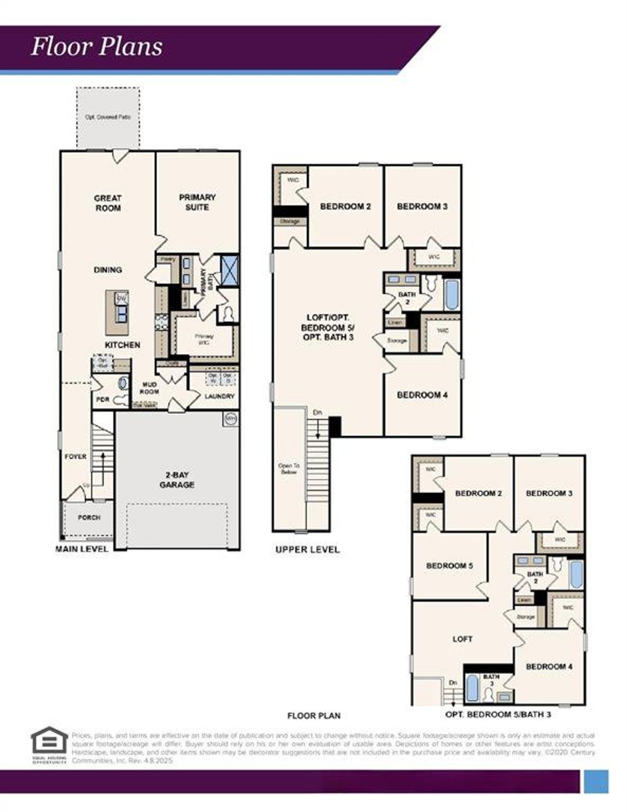 2D floor plan layout of this home in Ambergrove, Royse City, TX (Image 2).