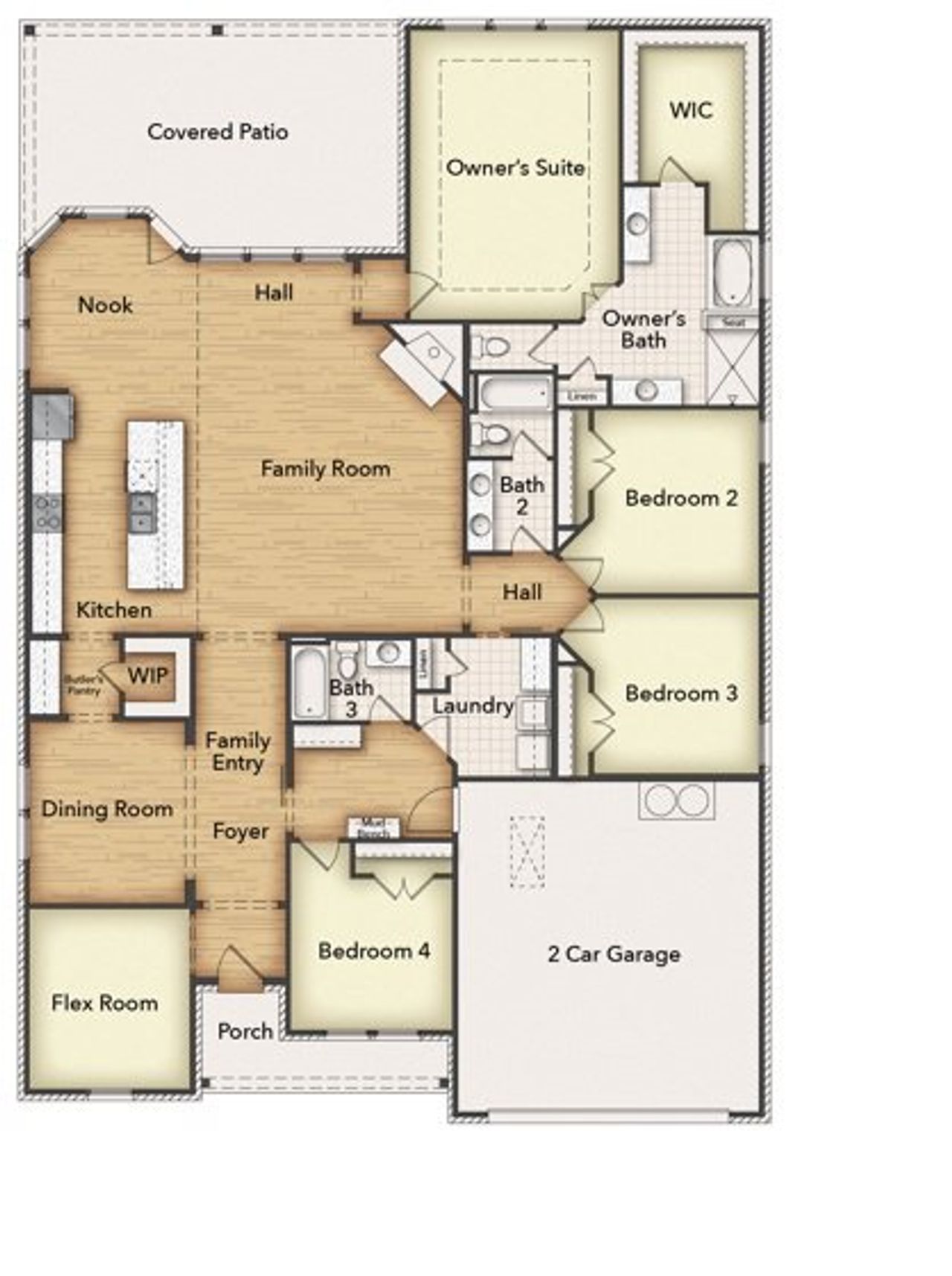 2D floor plan layout of this home in Covenant Springs, Springtown, TX (Image 2). 2D floor plan layout of this home in Covenant Springs, Springtown, TX (Image 2).