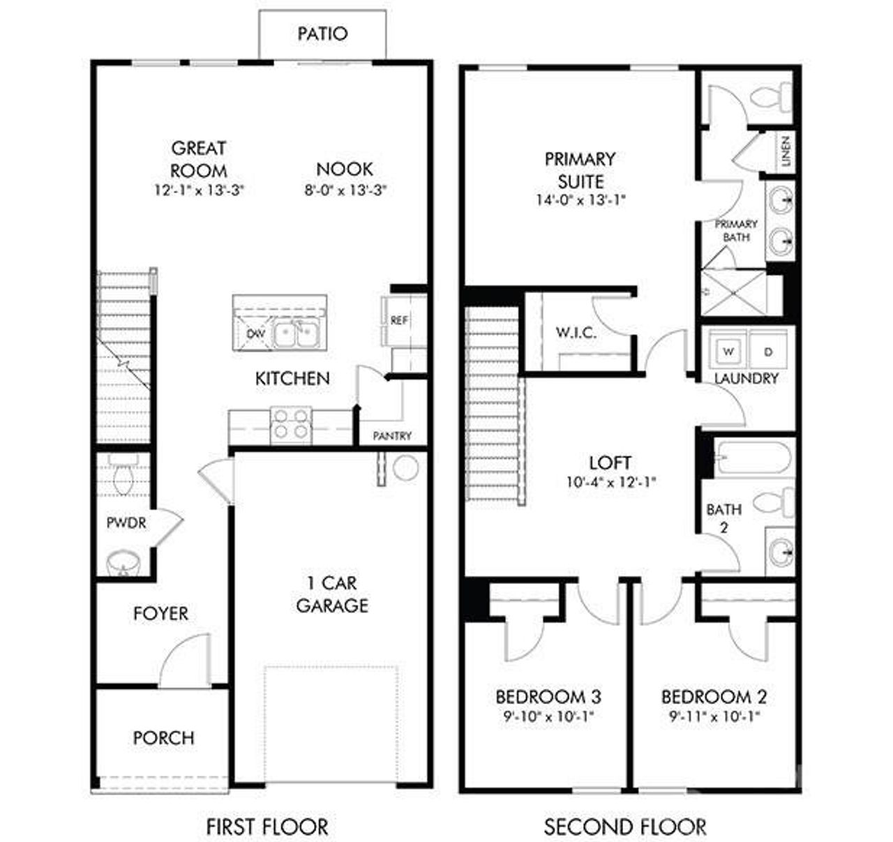 2D floor plan layout of this home in Rocky River Towns, Charlotte, NC (Image 2). 2D floor plan layout of this home in Rocky River Towns, Charlotte, NC (Image 2).