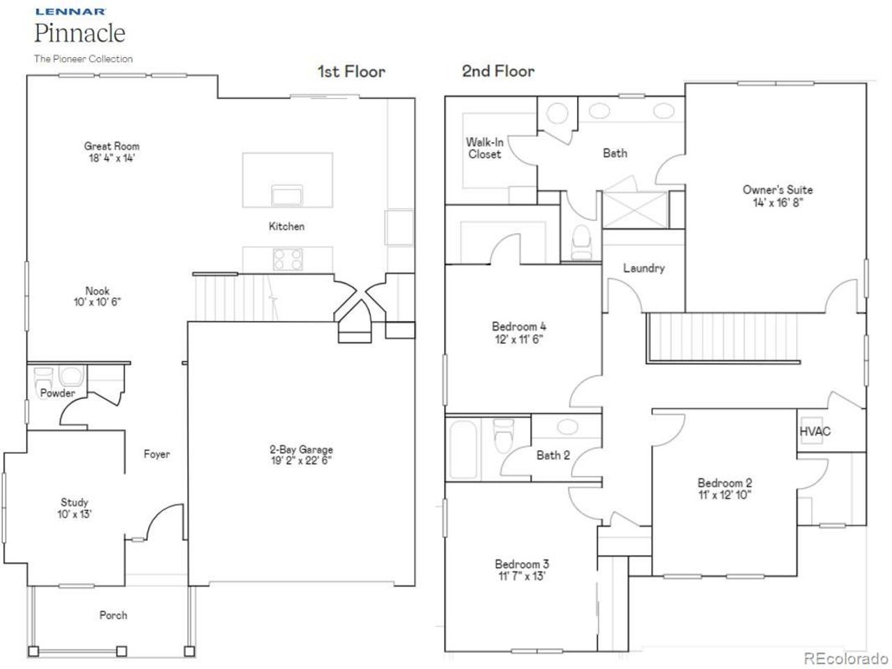 2D floor plan layout of this home in Newlin Crossing, Parker, CO (Image 2).