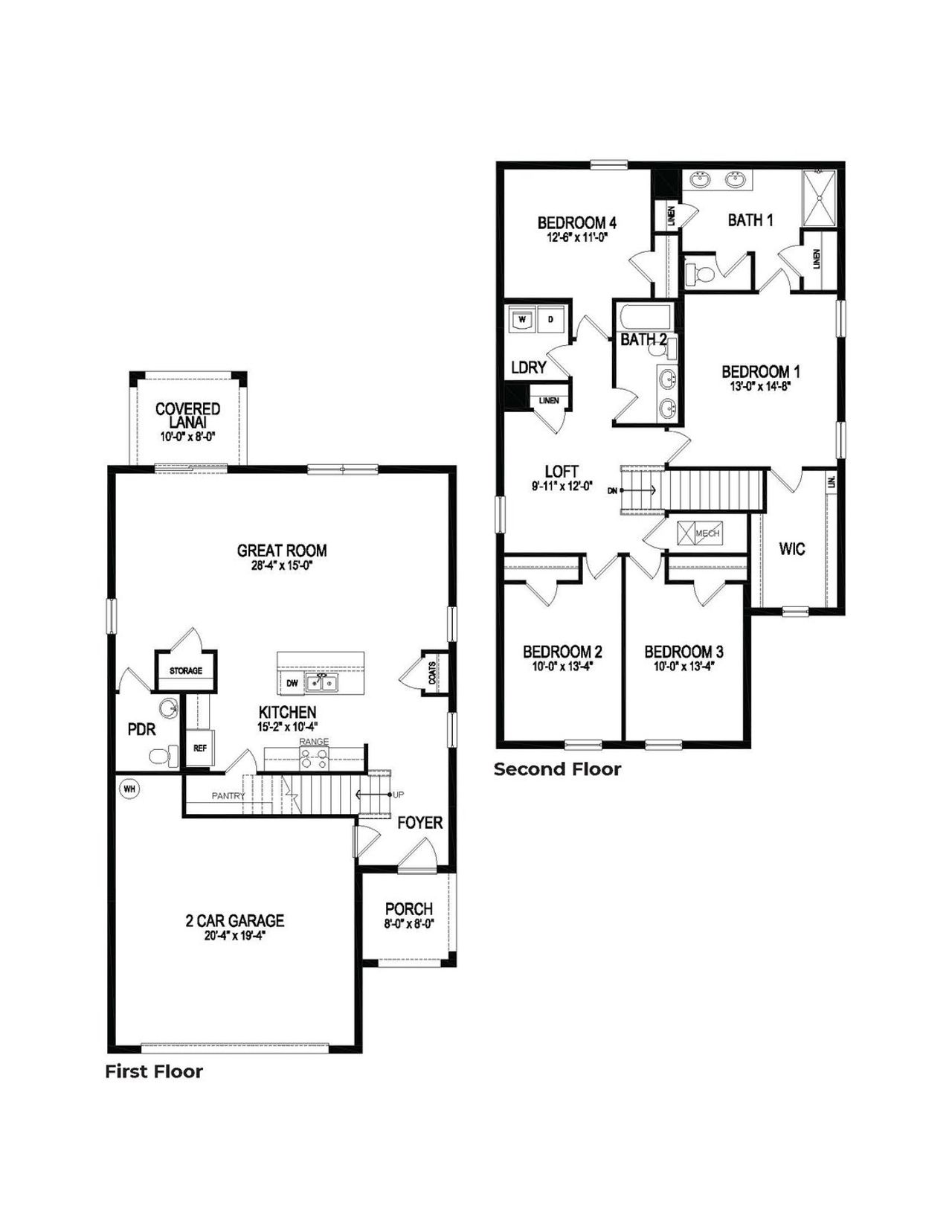 2D floor plan layout for the Ellenton by D.R. Horton in Lakes of Estero, Estero, FL (Image 2). 2D floor plan layout for the Ellenton by D.R. Horton in Lakes of Estero, Estero, FL (Image 2).