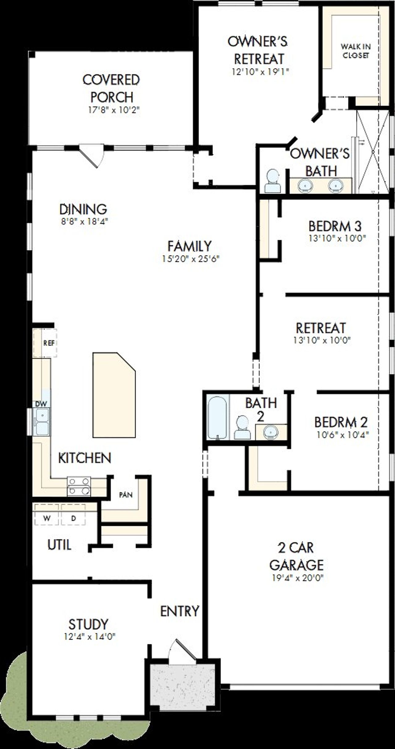 2D floor plan layout of this home in The Colony, Bastrop, TX (Image 2). 2D floor plan layout of this home in The Colony, Bastrop, TX (Image 2).