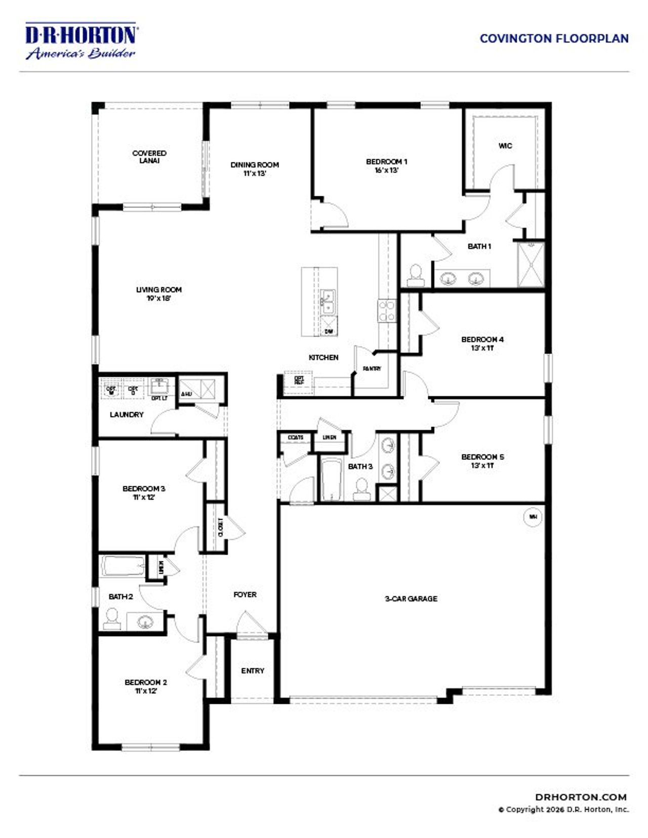 2D floor plan layout of this home in Port St. Lucie Spot Lots, Port St. Lucie, FL (Image 2).