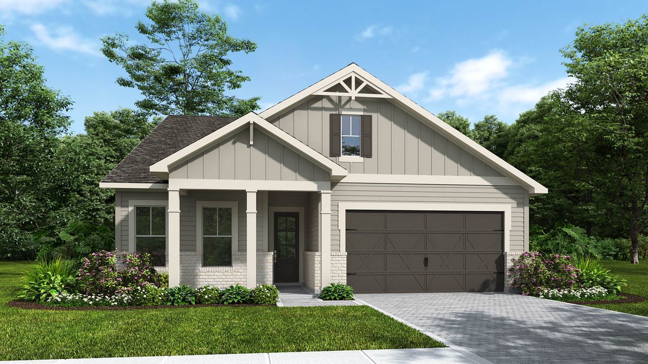 Representative exterior photo of a completed home built from the 2344MC by MasterCraft Builder Group in Madeira, St. Augustine, FL (Image 2).