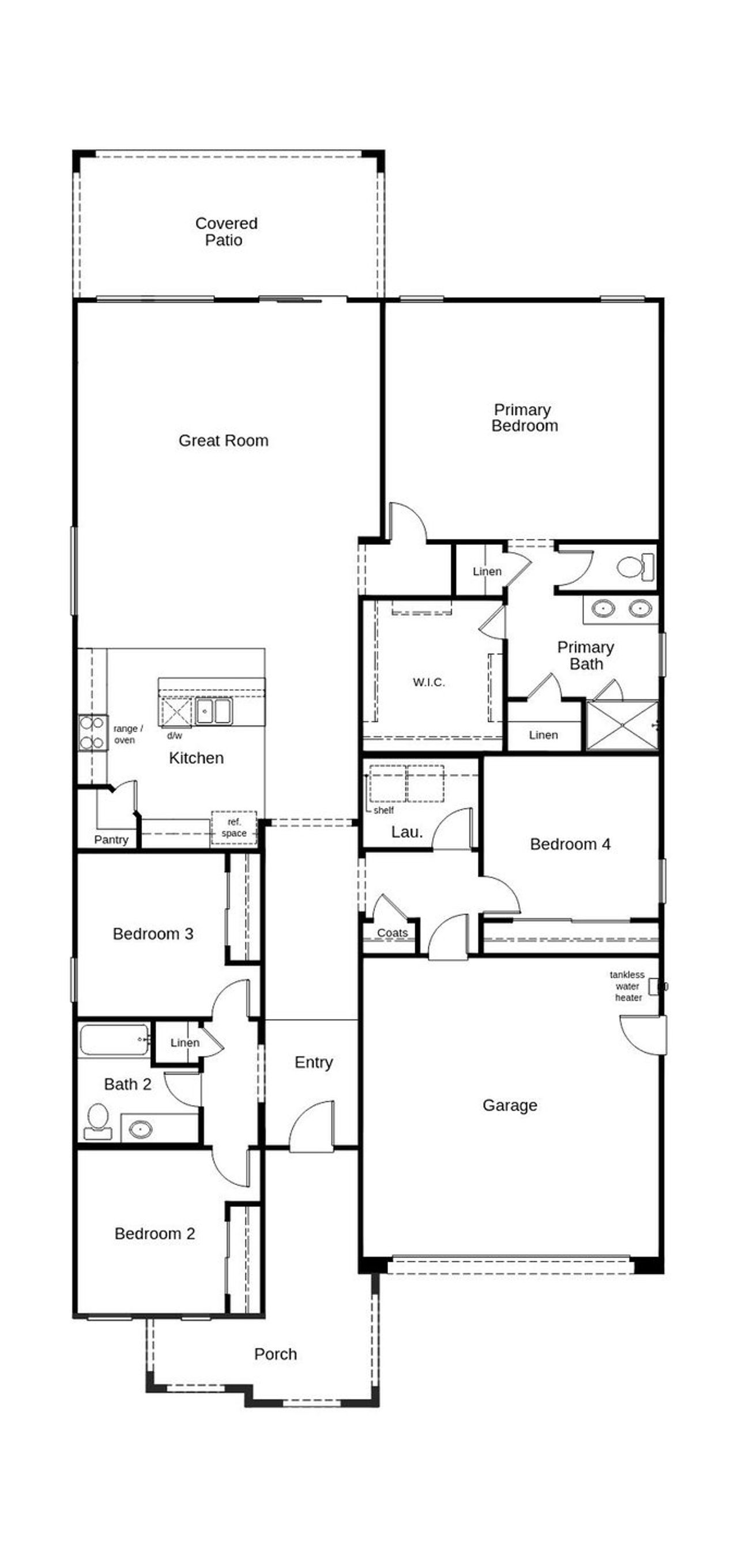 2D floor plan layout of this home in The Enclaves at Sonrisa, Queen Creek, AZ (Image 2).