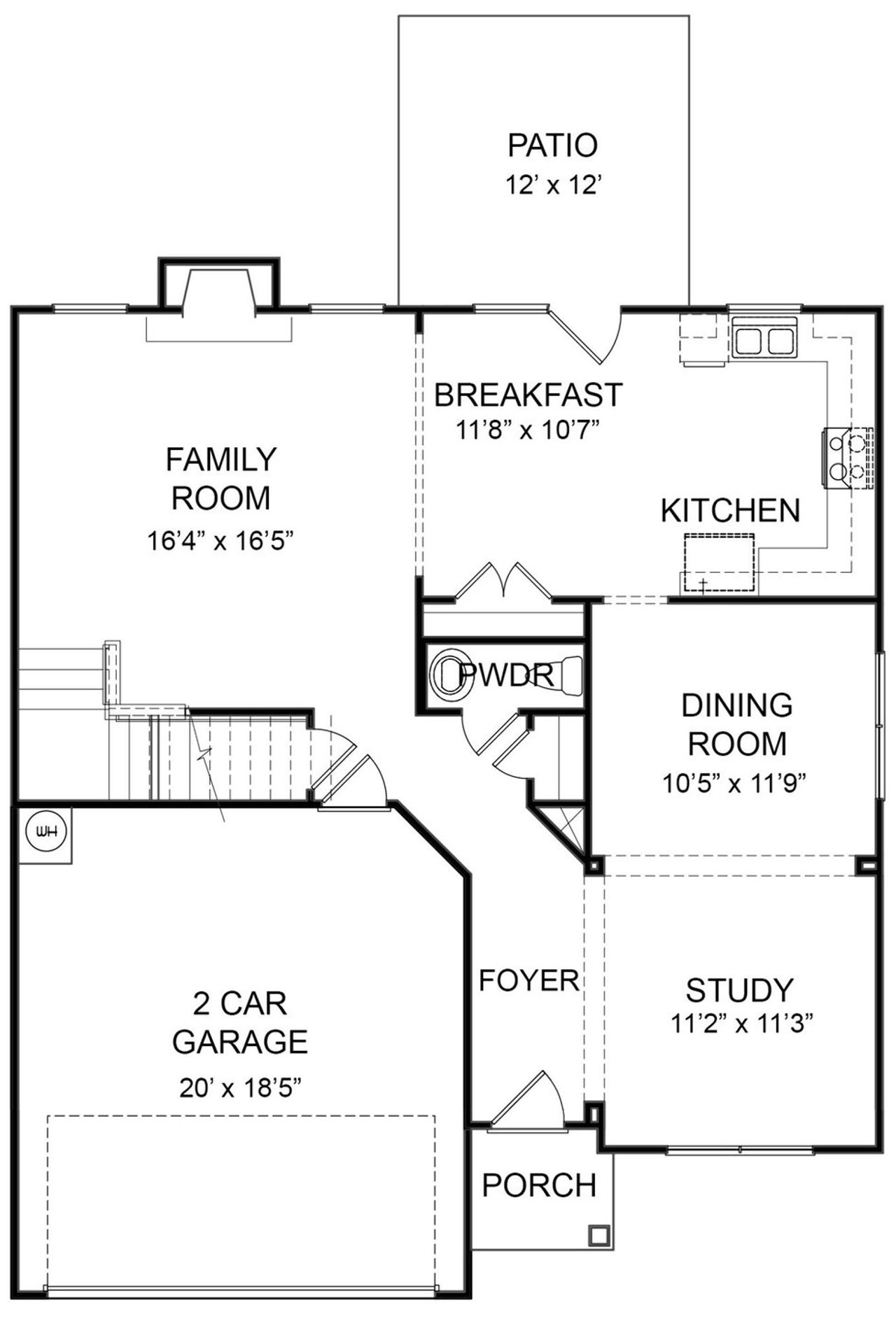 2D floor plan layout for the Savoy by KM Homes in Astoria, Locust Grove, GA (Image 2).