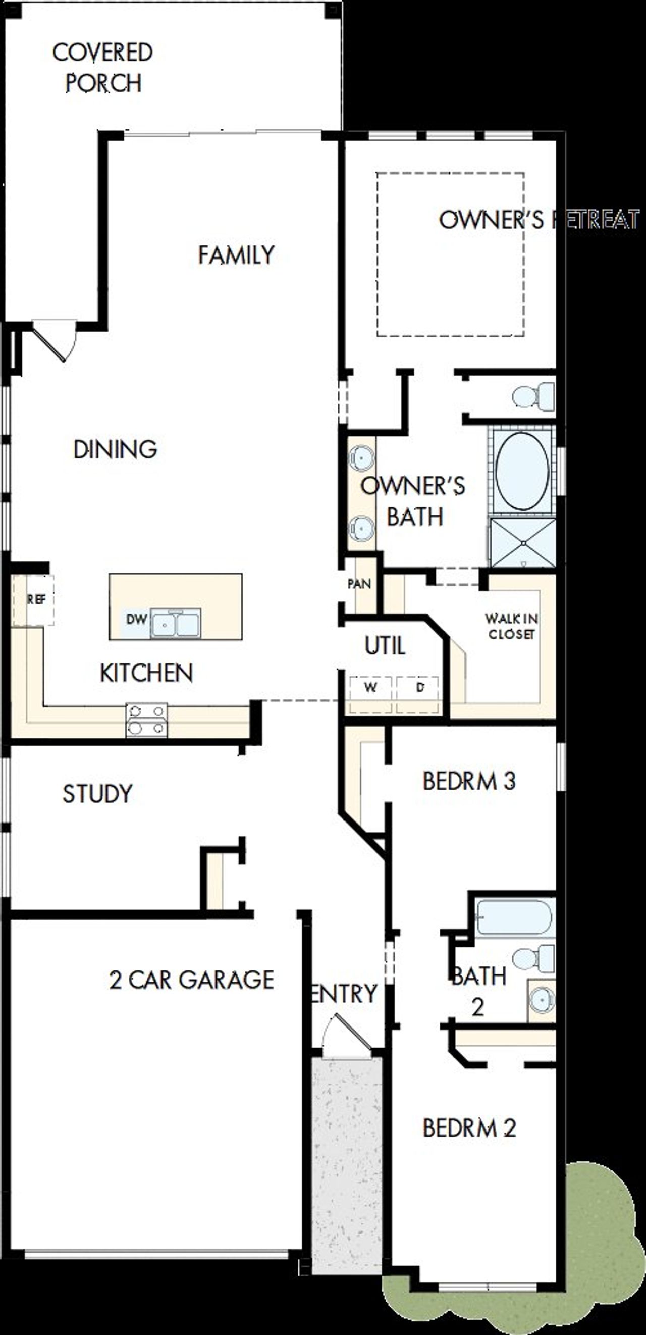 2D floor plan layout of this home in Elyson 45', Katy, TX (Image 2).