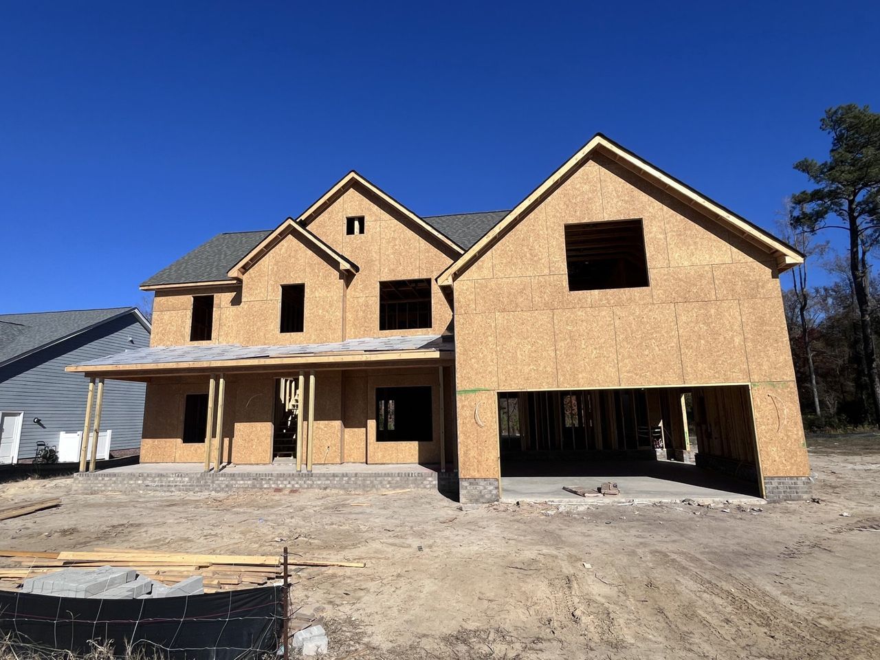 In-progress construction of a new home in Eli's Ridge, Winterville, NC (Image 2).