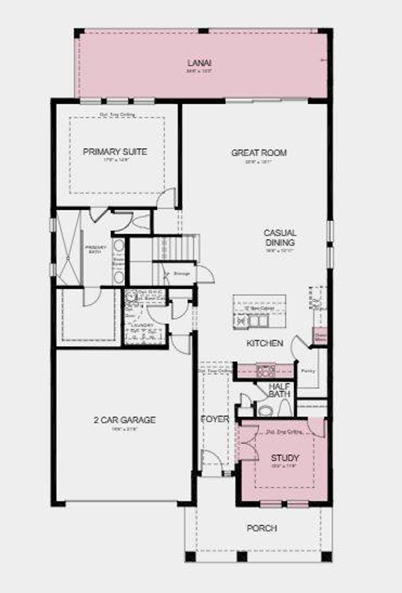 Structural options added Include: Extended covered lanai, and gourmet kitchen, study in place of flex, outdoor kitchen rough-in.