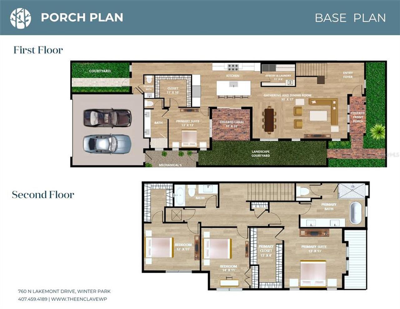 2D floor plan layout of this home in , Winter Park, FL (Image 2).
