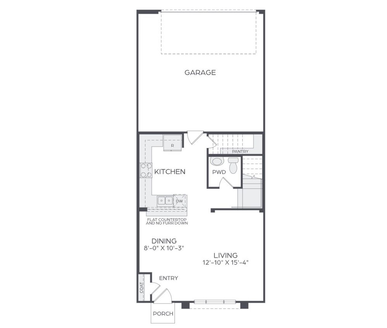 2D floor plan layout for the Bella - Modern by Cadence Homes in Chelsea Commons, Allen, TX (Image 2).