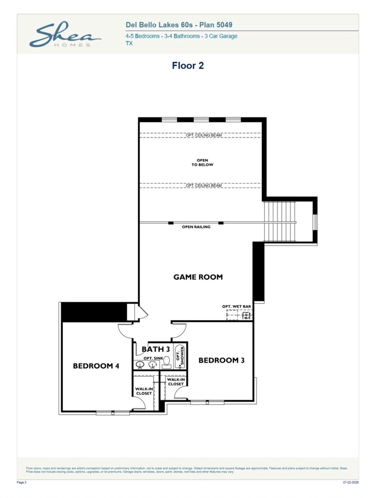 2D floor plan layout of this home in , Manvel, TX (Image 2).