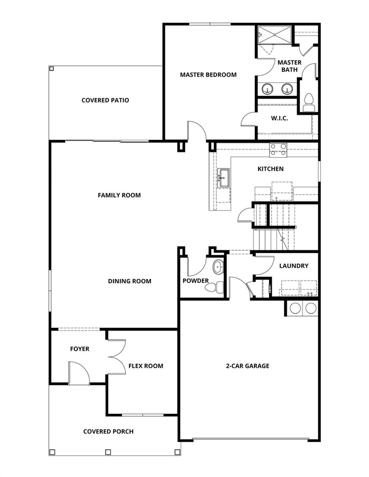 2D floor plan layout of this home in Colson Ranch, Jarrell, TX (Image 2).