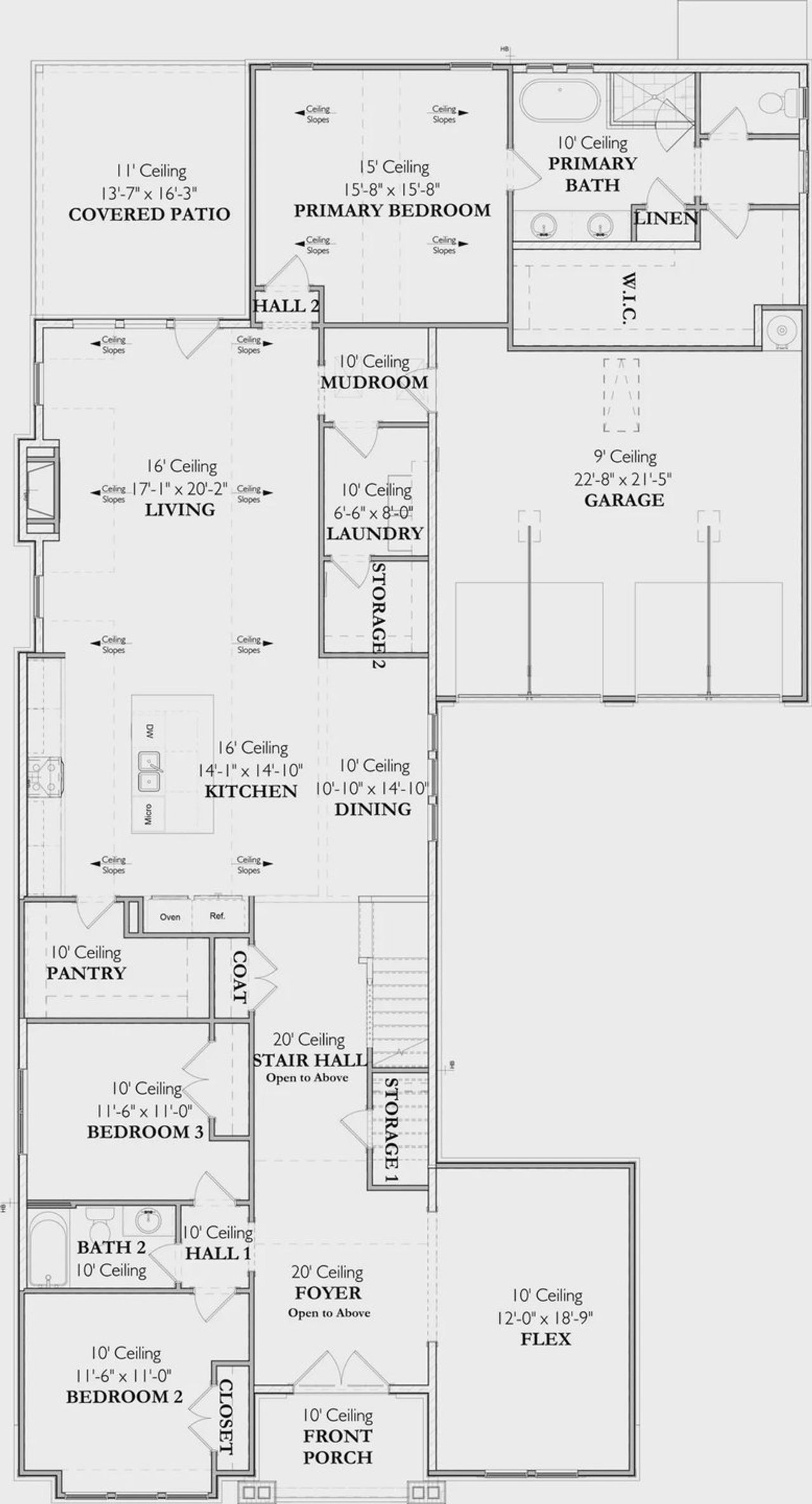 2D floor plan layout for the The Campbell 1A by Signature Homes in Poplar Farms, Franklin, TN (Image 2).