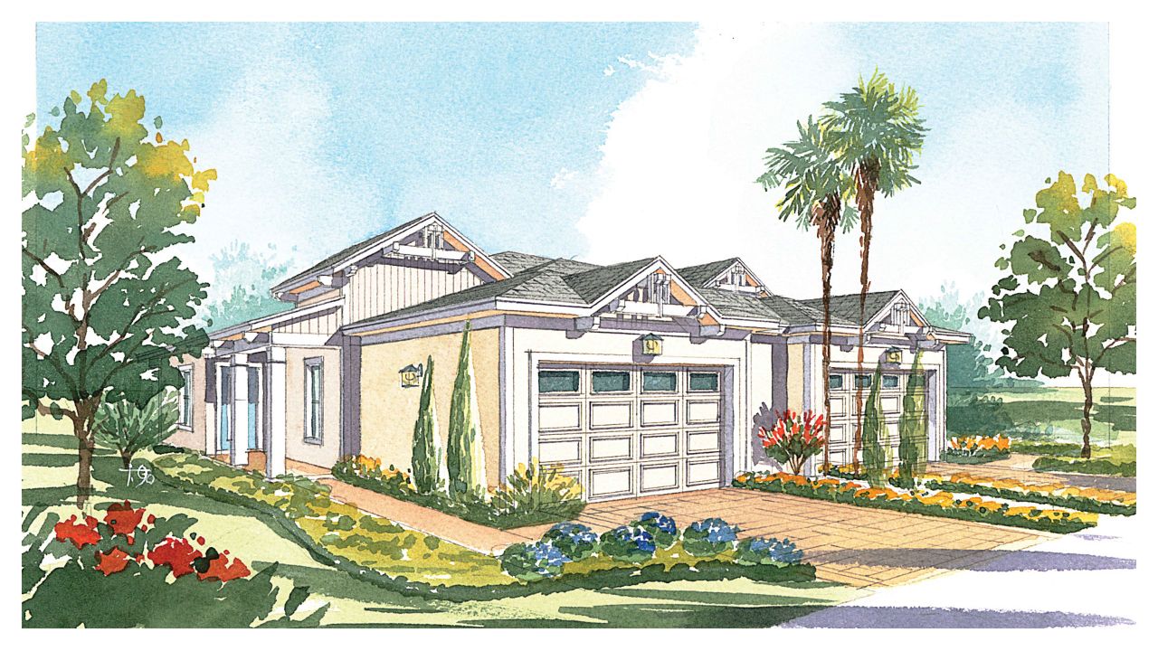 Exterior rendering of this home design in Twin Lakes, St. Cloud, FL (Image 2).