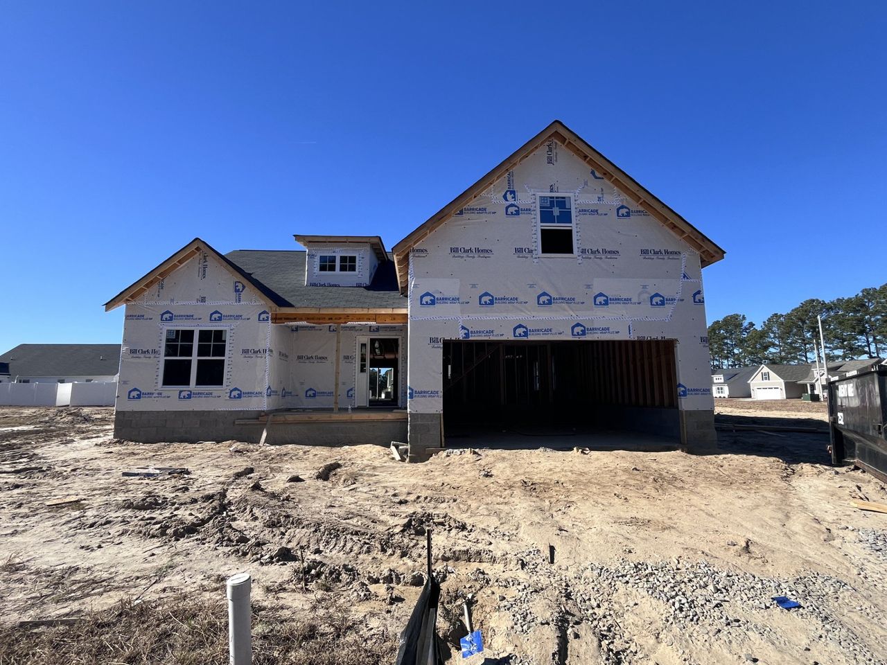 In-progress construction of a new home in Davenport Farms, Winterville, NC (Image 2).
