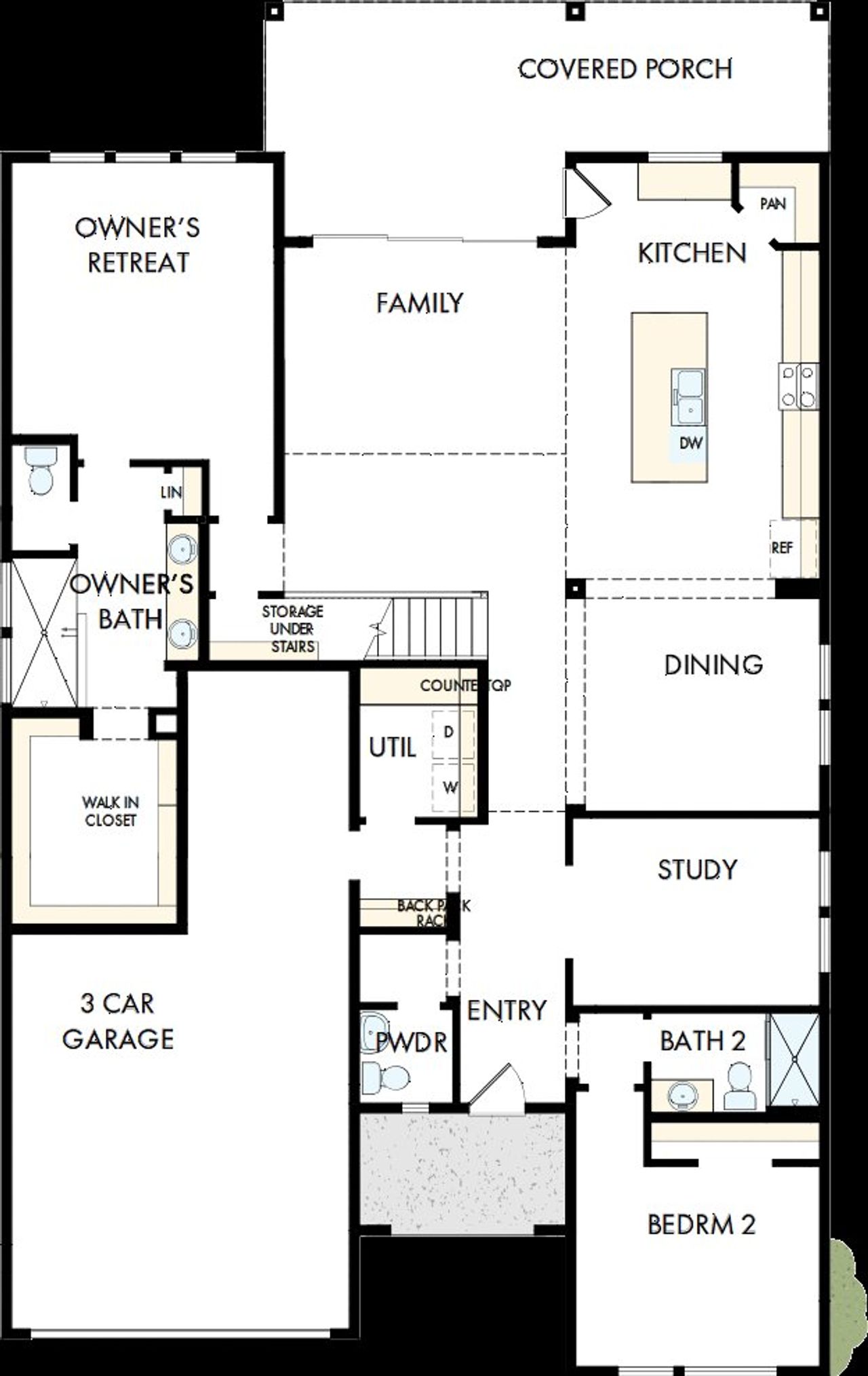 2D floor plan layout of this home in Audubon – Vision Collection, Magnolia, TX (Image 2).