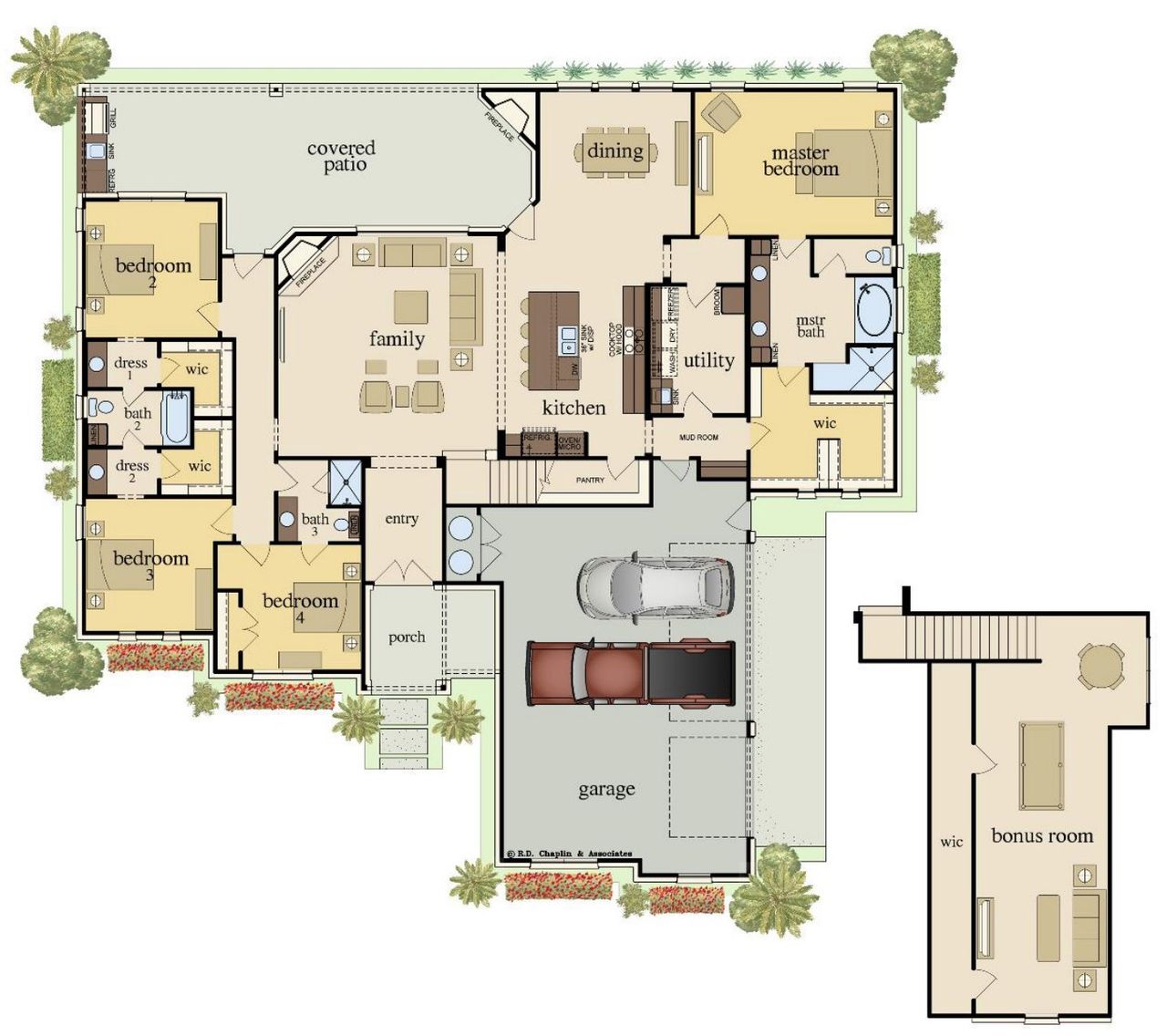 2D floor plan layout for the Jackson Side Entry Garage by Carothers Executive Homes in Eagle Heights, Salado, TX (Image 2).