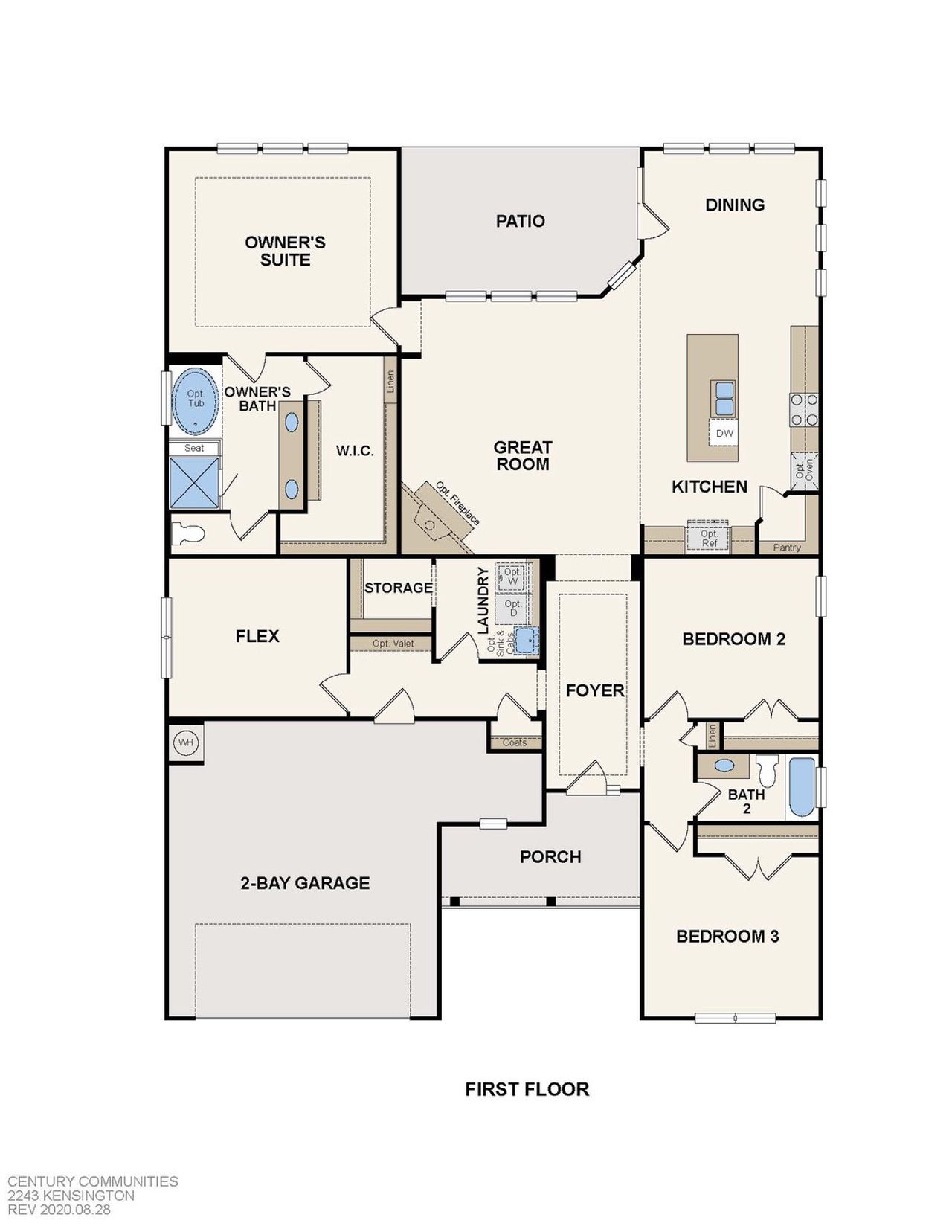 2D floor plan layout of this home in Stonemill, Monroe, NC (Image 2).