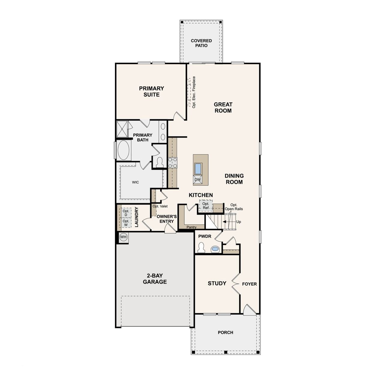 2D floor plan layout of this home in Canebrake at Hickory Hills, Old Hickory, TN (Image 2).