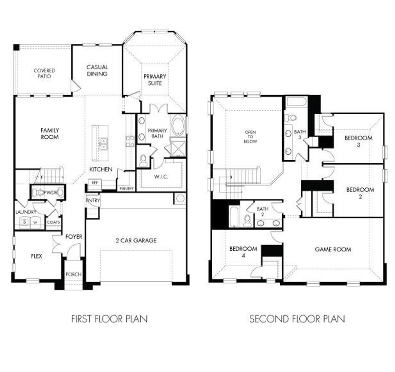 2D floor plan layout of this home in , Huffman, TX (Image 2).