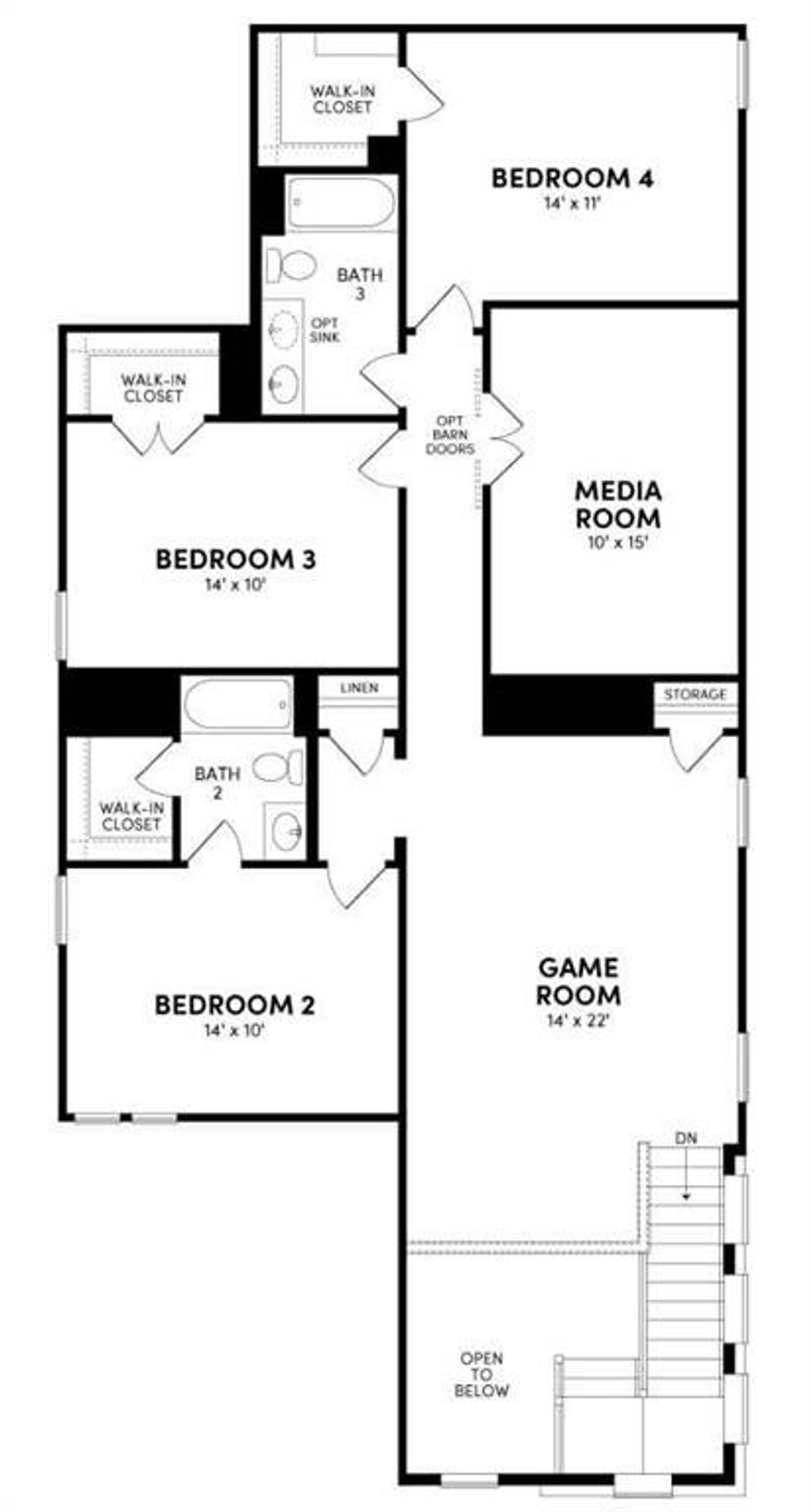 2D floor plan layout of this home in The Grove Frisco, Frisco, TX (Image 2).