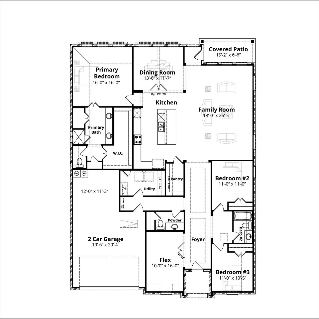 2D floor plan layout of this home in Panchasarp Farms, Burleson, TX (Image 2). 2D floor plan layout of this home in Panchasarp Farms, Burleson, TX (Image 2).