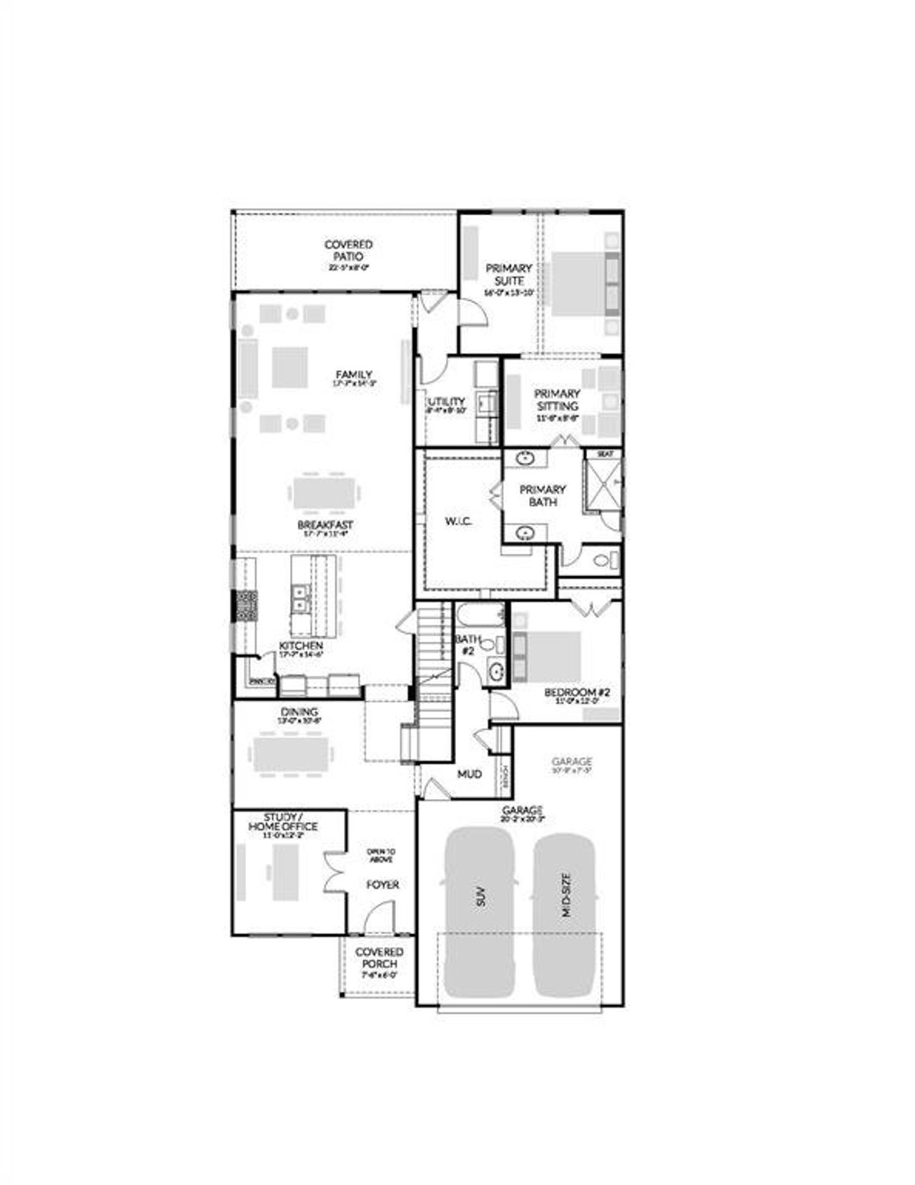 2D floor plan layout of this home in Cross Creek Meadows, Celina, TX (Image 2). 2D floor plan layout of this home in Cross Creek Meadows, Celina, TX (Image 2).