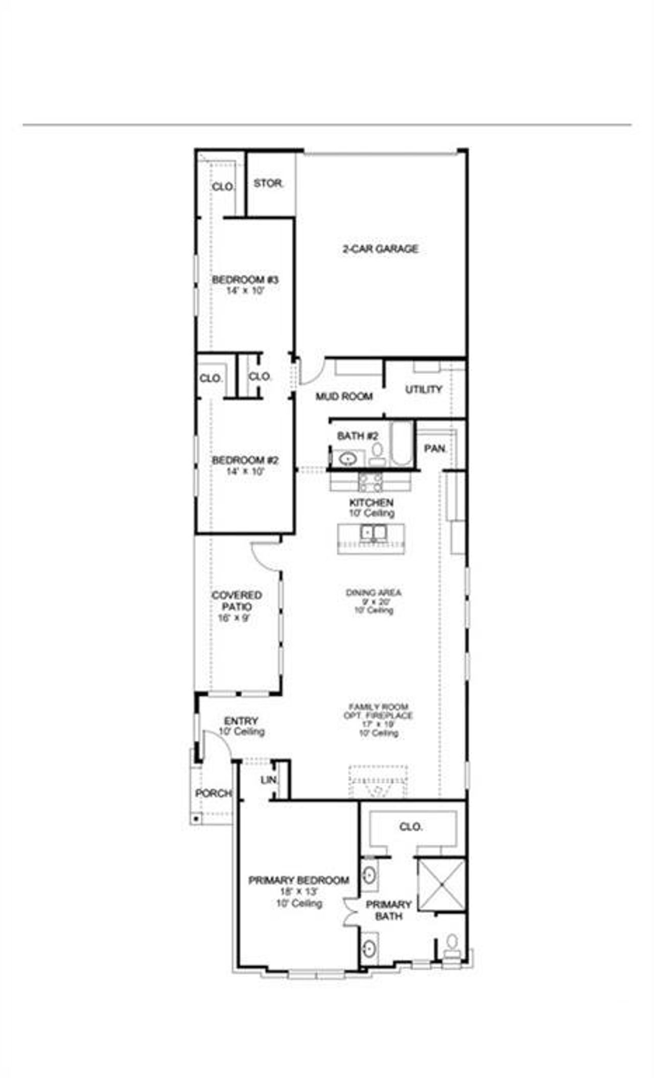 2D floor plan layout of this home in Avondale, Fate, TX (Image 2).
